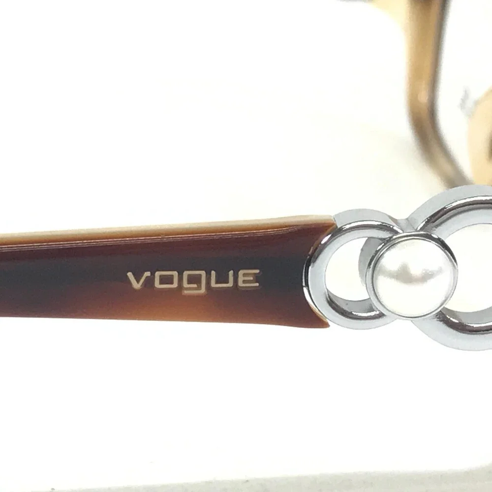 Vogue Eyeglasses Frames VO2808-H 1667 Brown Cat Eye Faux Pearl 51-16-135